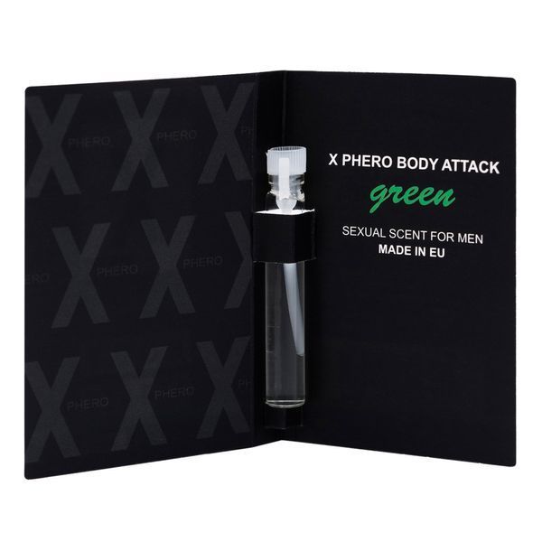 Пробник духов с феромонами Aurora X-Phero Body Attack Green для мужчин 1 мл 5904906040595 фото